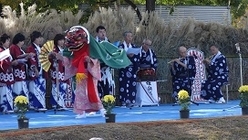 「開田高原姫獅子舞」発表の様子
