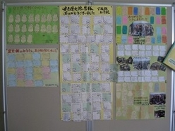 展示されている学校から届いたお礼状の写真